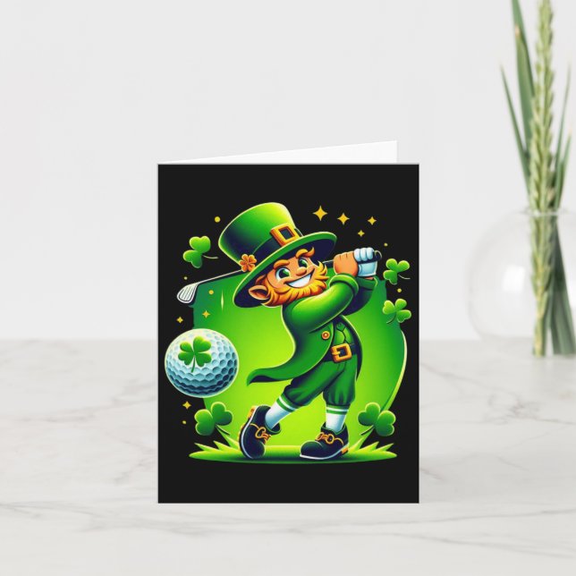 Golf St Patricks Day Golf Irish Golfing Karte (Vorderseite)