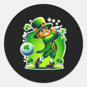 Golf St Patricks Day Golf Irish Golfo 1 Runder Aufkleber
