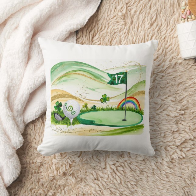 Golf St. Patrick's Day Golf zum Thema Golfer Kissen (Decke)