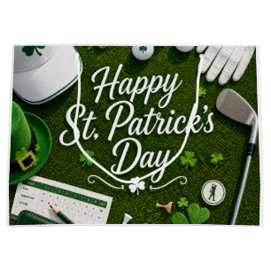 Golf St. Patrick's Day mit Golfball für Golfer Große Geschenktüte
