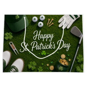 Golf St. Patrick's Day mit Golfball für Golfer Große Geschenktüte