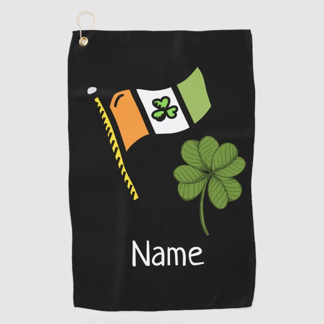Golf St. Patrick's Day mit irischem Kleeblatt Golfhandtuch (Vorderseite)