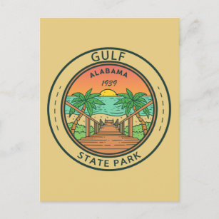 Golf Staat Park Alabama Circle Abzeichen Postkarte