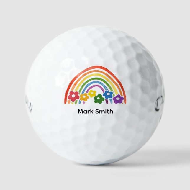 Golf Stolz-Monat Golf Regenbogen-Feier Golfball (Vorderseite)