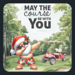 Golf Summer Christmas mit dem Weihnachtsmann unter Quadratischer Aufkleber<br><div class="desc">Golf Sommer Weihnachten im Juli mit dem Weihnachtsmann auf Fahne Classic Round Sticker Geschenke für Trainer,  Lehrer,  Freunde,  Mutter,  Vater,  Freundin/Freund,  Mitarbeiterin,  Gastgeberin,  Nachbarin,  er/sie,  Paare,  Großeltern,  Chef,  Kinder,  beste Freundin,  Familie,  Schwiegerelfin,  Team, </div>