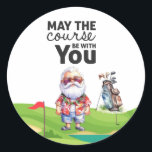 Golf Summer Christmas mit dem Weihnachtsmann unter Runder Aufkleber<br><div class="desc">Golf Sommer Weihnachten im Juli mit dem Weihnachtsmann auf Fahne Classic Round Sticker Geschenke für Trainer,  Lehrer,  Freunde,  Mutter,  Vater,  Freundin/Freund,  Mitarbeiterin,  Gastgeberin,  Nachbarin,  er/sie,  Paare,  Großeltern,  Chef,  Kinder,  beste Freundin,  Familie,  Schwiegerelfin,  Team, </div>