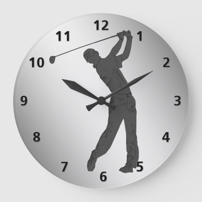 Golf Swinger individuell anpassbar Große Wanduhr (Vorderseite)