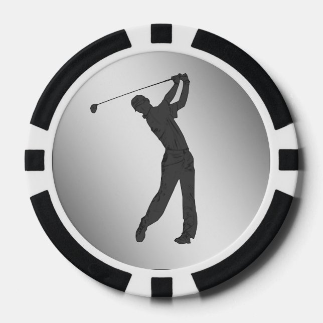 Golf Swinger individuell anpassbar Pokerchips (Vorderseite)