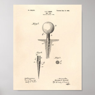 Golf T-Shirt 1899 Patentart - Alter Peper Poster