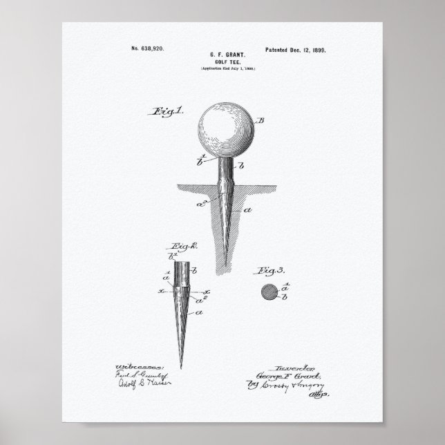 Golf T-Shirt 1899 Patentkunst - Weißbuch Poster (Vorne)