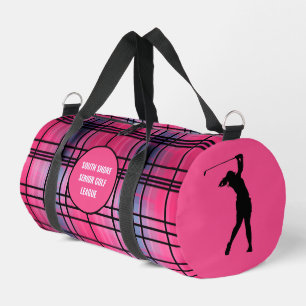 Golf-Tasche "Hot Pink" Kariert Reisetasche Duffle Bag