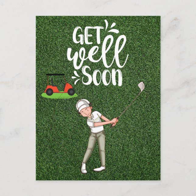 Golf Tauchen Sie ein mit Golfer Golf auf Grün Postkarte (Vorderseite)