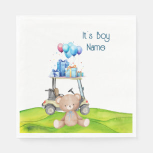 Golf Teddy Bear It's Boy for Baby Shower Napkins Serviette