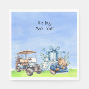 Golf Teddy Bear It's Boy for Baby Shower Serviette