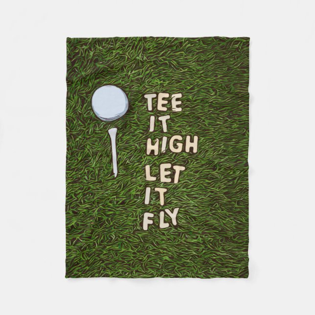 Golf tee it high lass es fliegen auf grünem Gras Fleecedecke (Vorderseite)