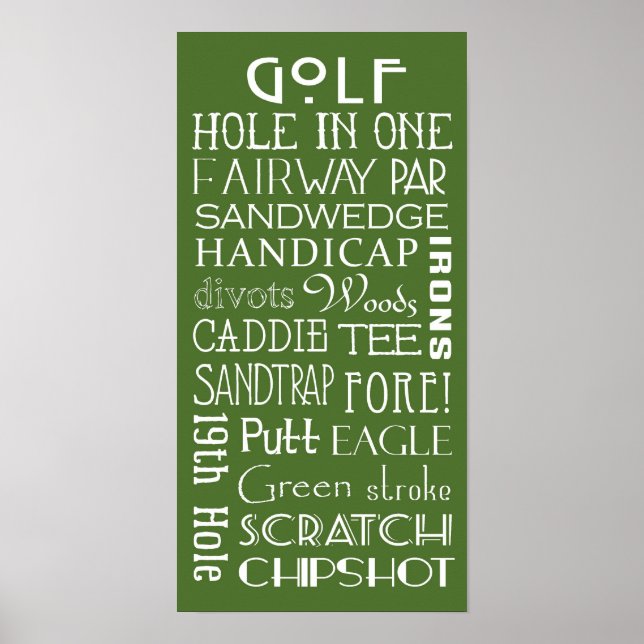 Golf Term Subway Sign Poster (Vorne)