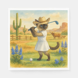 Golf Texas Birthday Themed for Cat Lovers Serviette