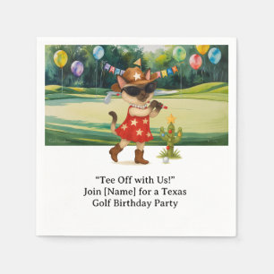 GOLF TEXAS Geburtstagsparty für Katzenliebhaber Serviette