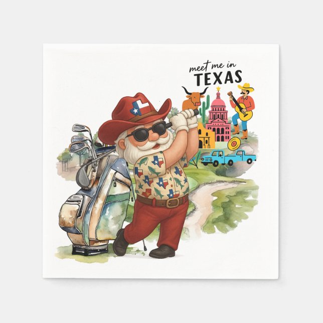 Golf Texas Golfer ist Golfspielen Serviette (Vorderseite)