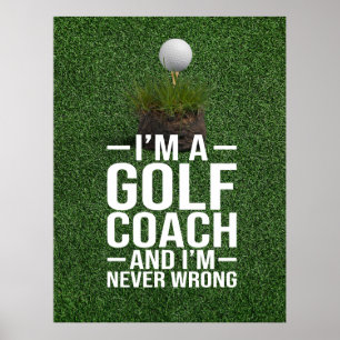 Golf-Text Ich bin Golf-Coach Poster