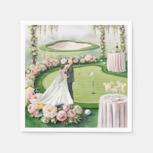 Golf-Thema für die Hochzeit eines Golfers auf dem Serviette