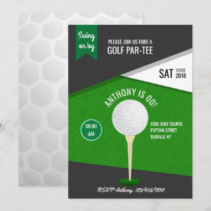Golf Thema Geburtstagsparty individuelle Einladung