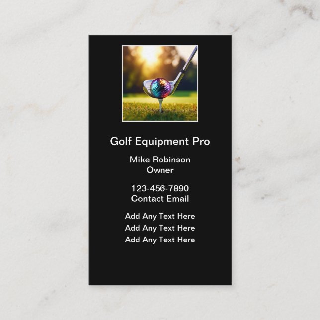 Golf Theme Business Cards Vertikal Visitenkarte (Vorderseite)