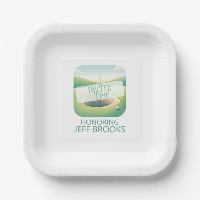 Golf Theme Green Party Pappteller (Vorderseite)
