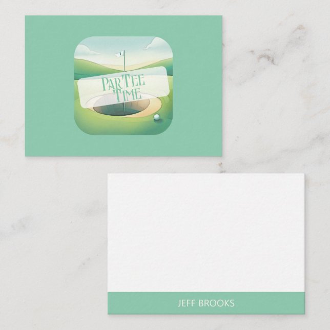 Golf Theme Green Personalisiert Mitteilungskarte (Vorne/Hinten)