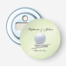 Golf Theme Hochzeit Grünen Namen und Datum Flaschenöffner