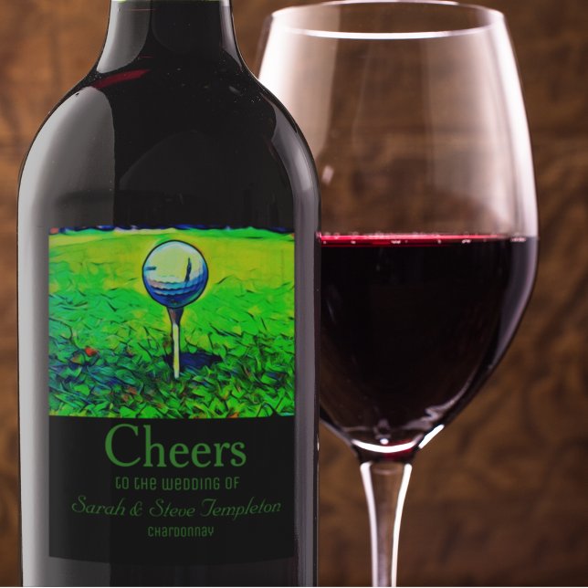 Golf Thème Mariage Vins Étiquettes (Créateur téléchargé)