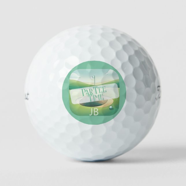 Golf Theme Par-T-Shirt Monogram Golf Balls Golfball (Vorderseite)
