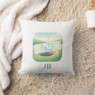 Golf Theme Par-T-Shirt Monogram Kissen