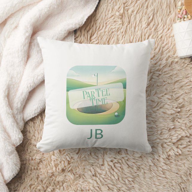 Golf Theme Par-T-Shirt Monogram Kissen (Decke)