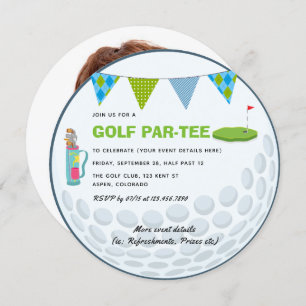 Golf Theme Party Photo Invitation