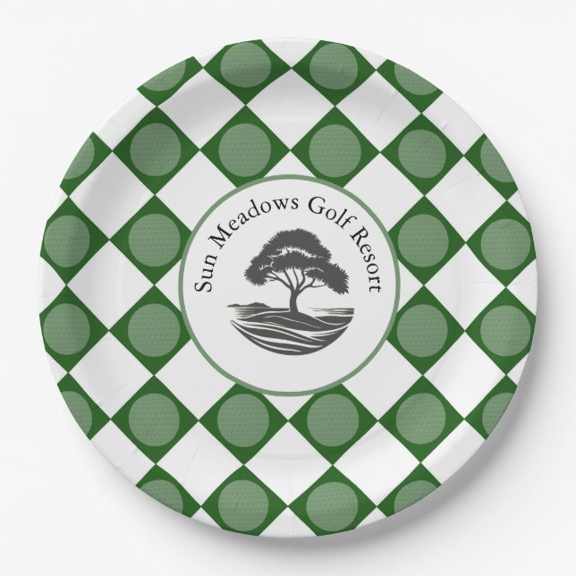 Golf Theme Party Plate Pappteller (Vorderseite)