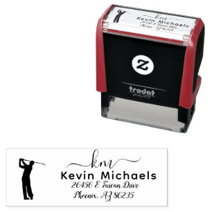 GOLF Theme Personalisiert Monogram Permastempel