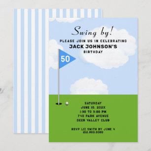 Golf Themed Geburtstag Einladung
