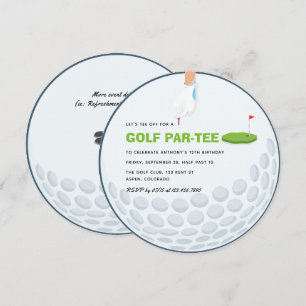 Golf Themed Geburtstagsparty Einladung