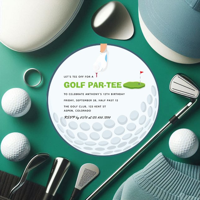 Golf Themed Geburtstagsparty Einladung (Golf Themed Birthday Party Invitation)