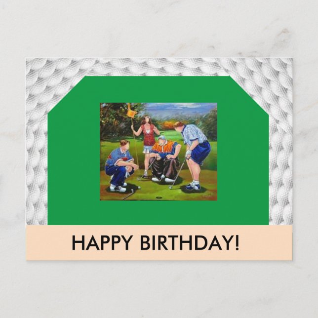 Golf Themed Post Card Postkarte (Vorderseite)