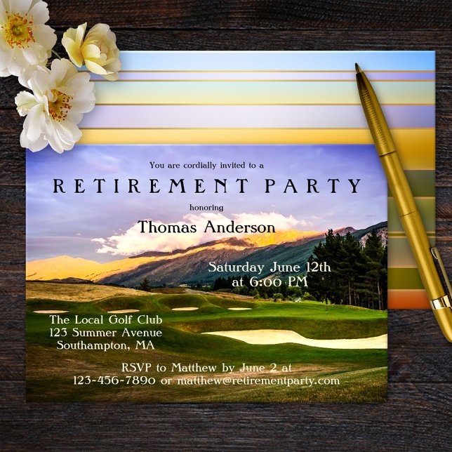 Golf Themed Rentirement-Party Einladung (Von Creator hochgeladen)