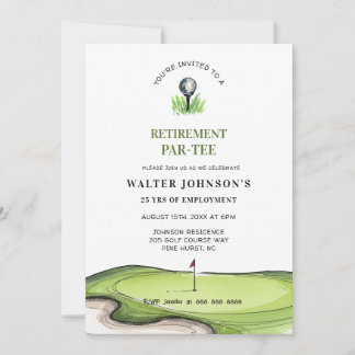Golf Themed retirement PAR- TEE  Einladung