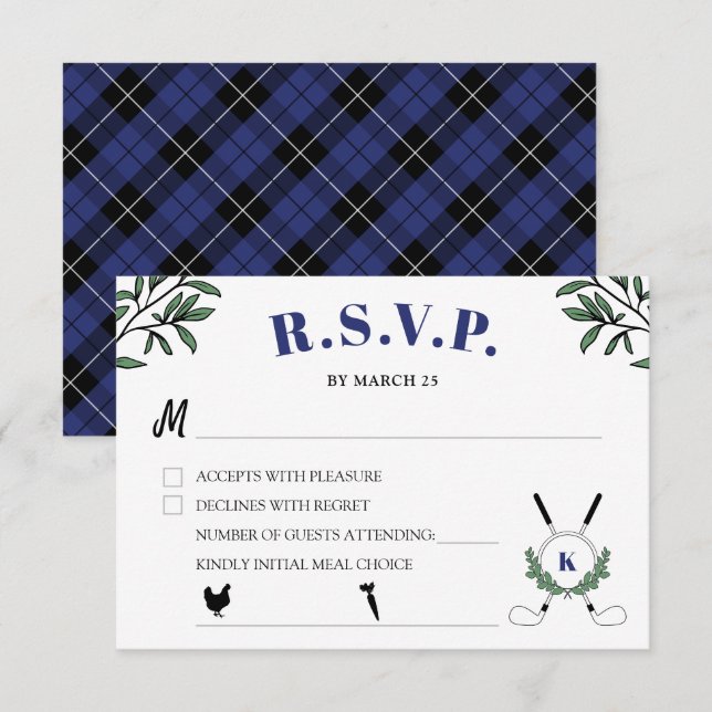 Golf Themed Retirement Party - Auswahl RSVP Karte (Vorne/Hinten)
