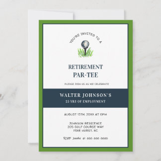 Golf Themed Ruhestand PAR - T-SHIRT Einladung