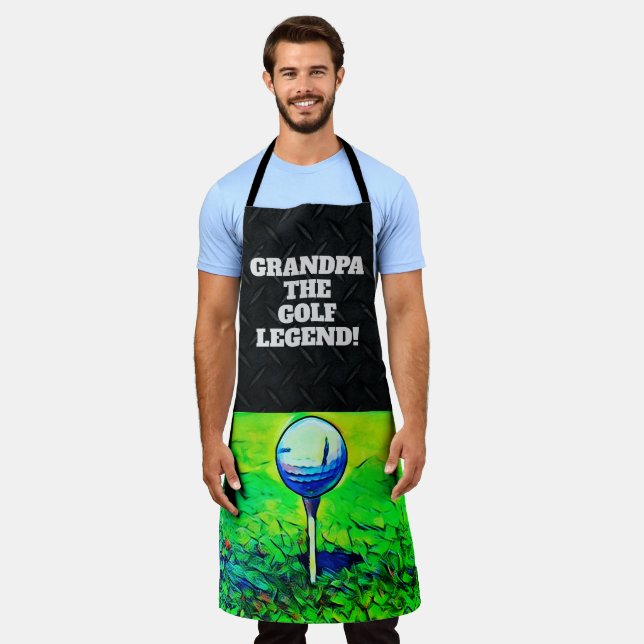 Golf Themed Sports Opa Der Sonnenschein Schürze (Getragen)