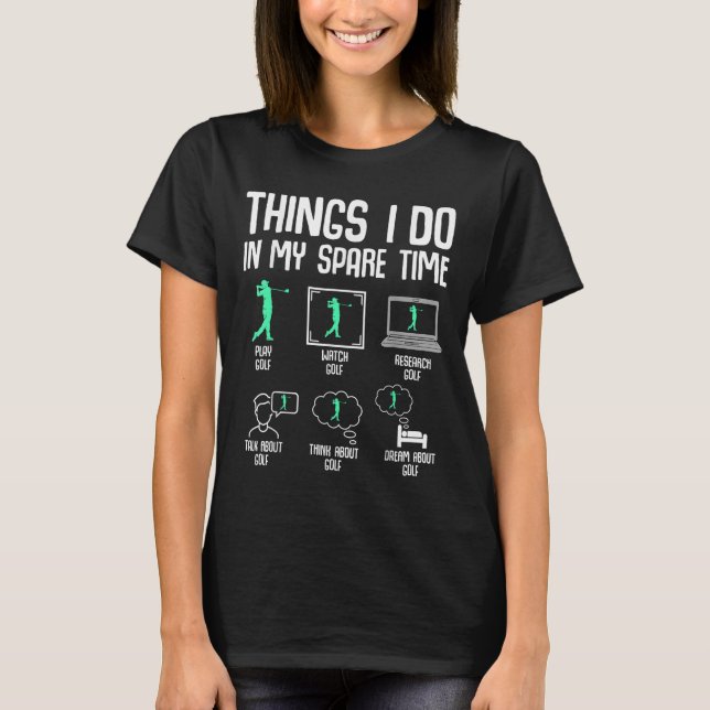 Golf Things I Do In My Spare Time Golfer Kids Boys T-Shirt (Vorderseite)