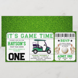 Golf Ticket 1. Geburtstag Einladung