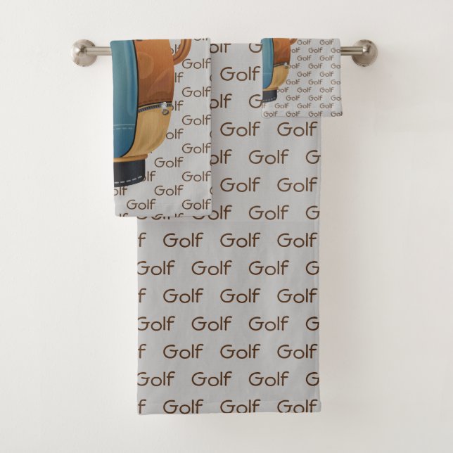 Golf Tile Text Design Handtuch Set (Insitu)