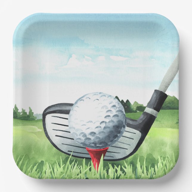 Golf Tournamen Party Papier Teller (Vorderseite)